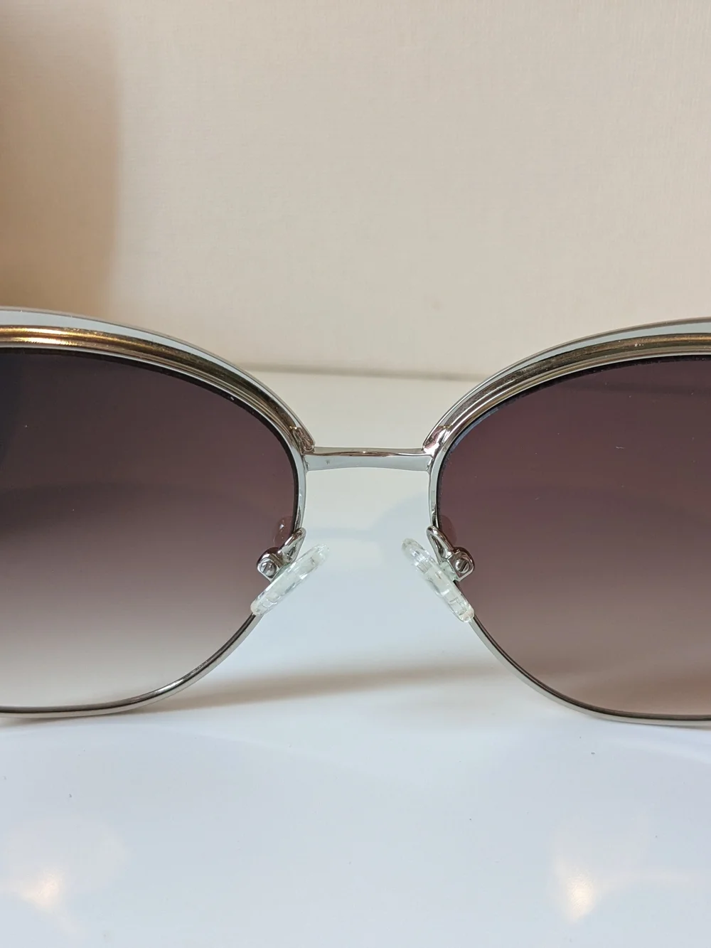 Vince Camuto Designer Cat Eye Sunglasses - Champagne/Gold Frame Brown Lenses